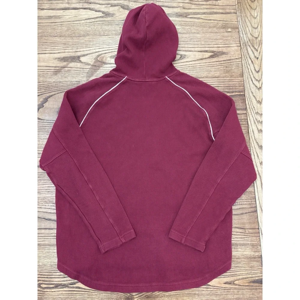 Vintage Y2K Nike Men's 2XL Center Swoosh‎ Ribbed Pullover Hoodie Sweatshirt RARE
